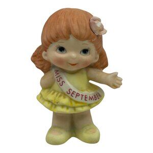 Vintage Russ Berrie Collectibles Miss September Birthday Month Ceramic Figurine